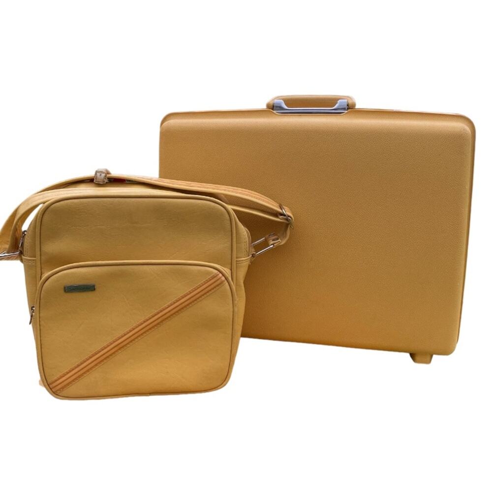 Samsonite Vintage Gold Concord Hardside Overnight and Weekender Luggage Set
